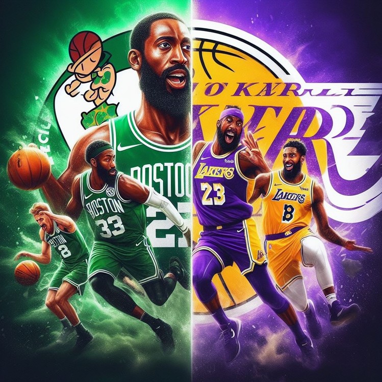 Celtics vs Lakers graphic