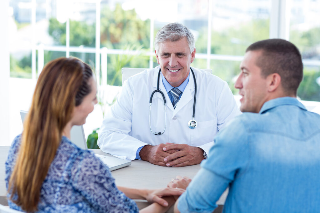 Patients meet with their healthcare provider